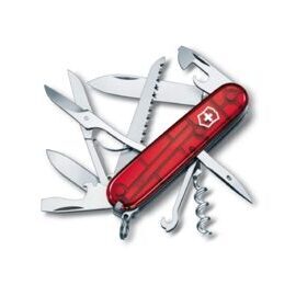 Taschenmesser, Victorinox, Offiziersmesser, Huntsman, rot transparent