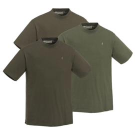 T-Shirt, Pinewood, 3-Pack Green/H.Brown/Khaki, XL