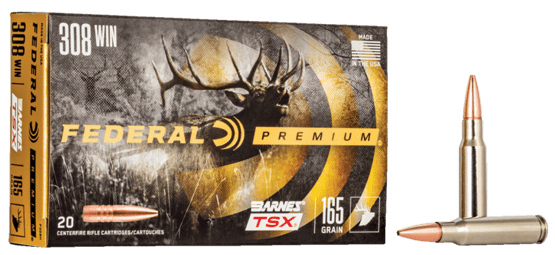 Kugelpatrone , Federal, .308Win., 165gr, Barnes TSX