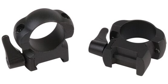 LEVER-LOK TOP MOUNT RINGS,  WEAVER, 1” MED Black