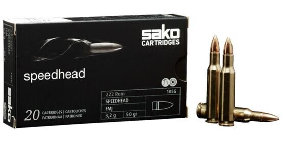 Jagdmunition, Sako Ammo, 6.5 Creedmoor Range Speedhead FMJBT/128H 9.3g / 144g