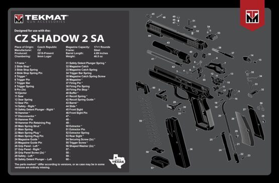 Tekmat, CZ Shadow 2 SA Gun Cleaning Mat, 17