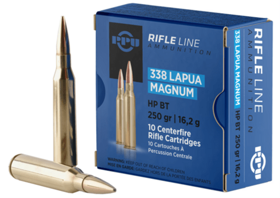 Büchsenpatronen, PPU, Kal. .338 Lapua Magnum 250grs, FMJ