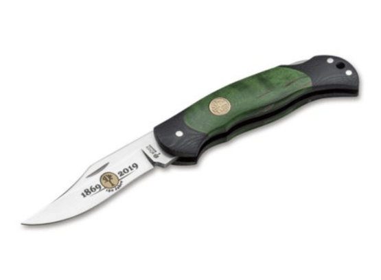 Messer, Böker Junior Scout Anniversary 150 green serialized of 150