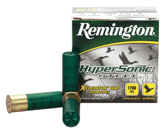 Schrotpatronen, Remington, Kal. 12/76 Hypersonic Steel No 4 / 3.2 mm, 31.9g