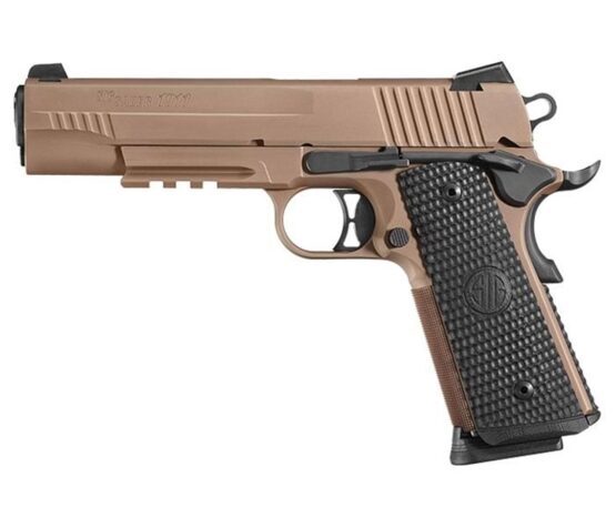 Pistole, SIG SAUER,1911, 45 ACP, 5IN, EMPEROR SCORPION , FDE, SAO, SIGLITE, BLACK G10 GRIP