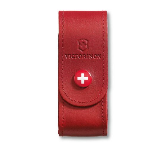 Messeretui, Victorinox, Leder-Gürteletui Rot