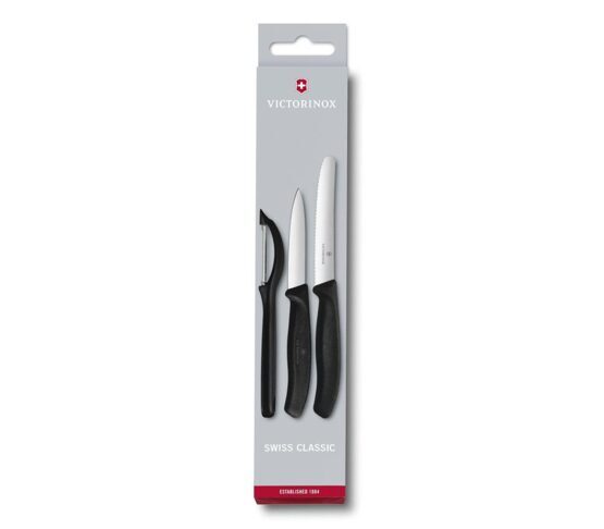 Gemüsemesser-Set, Victorinox, Swiss Classic,3-teilig, schwarz