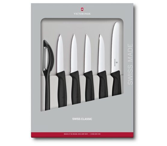 Gemüsemesser-Set, Victorinox, Swiss Classic, 6-teilig, schwarz