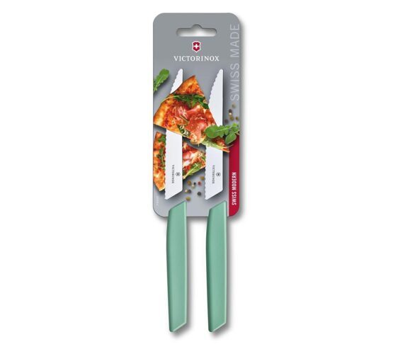 Steakmesser-Set, Victorinox, Swiss Modern, 2-teilig, Minzgrün