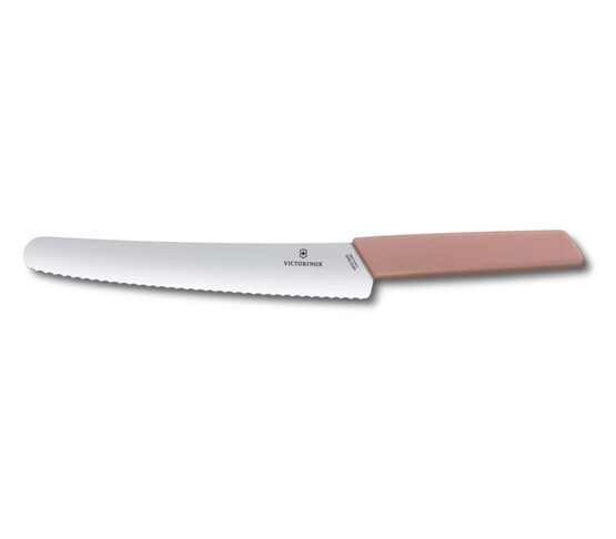 Brot- u. Konditormesser, Victorinox, Wellenschliff, 22cm, apricot, Blister