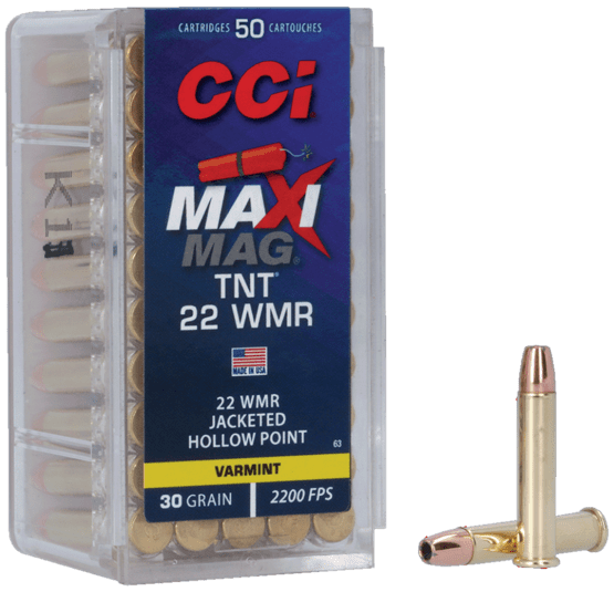 KK-Patrone CCI 63, Kal .22WMR, MaxiMag TNT JHP 30gr