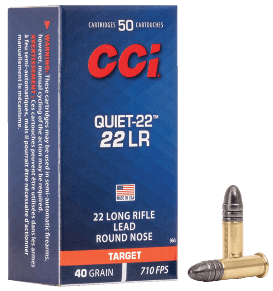 KK-Patrone CCI 960, .22lr, Quiet-22 RN 40grs