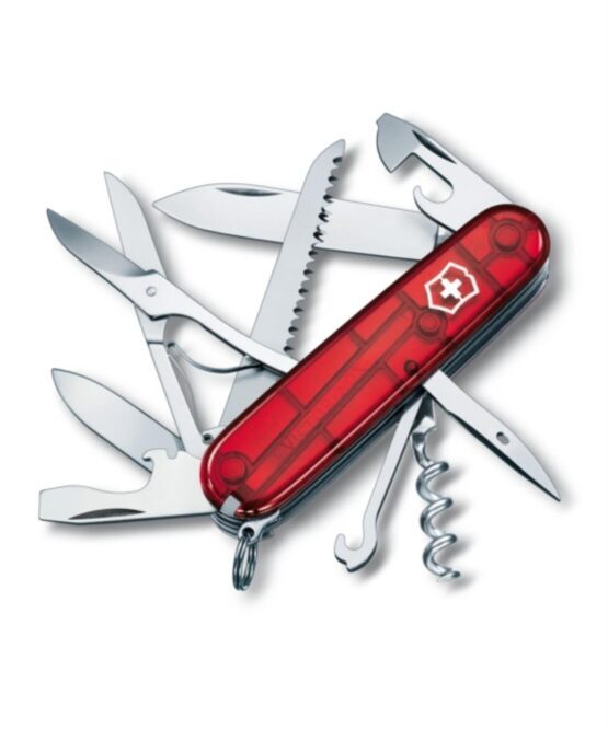 Taschenmesser, Victorinox, Offiziersmesser, Huntsman, rot transparent