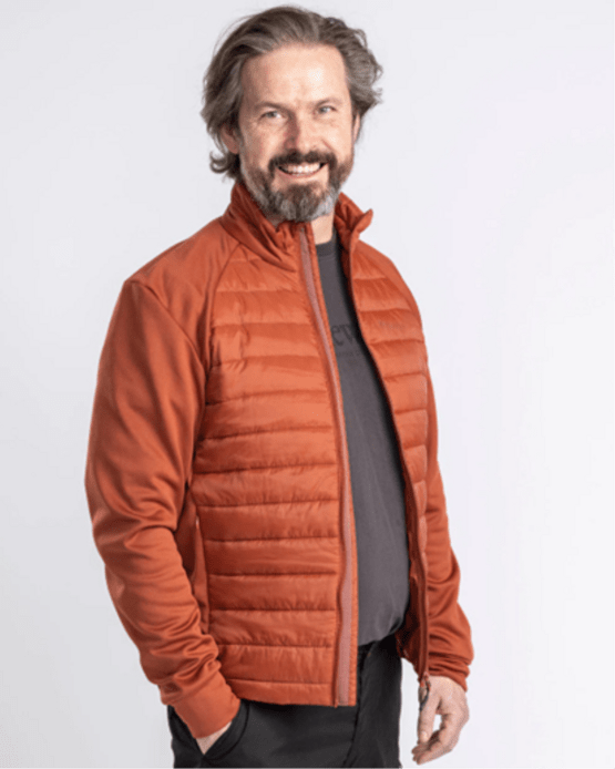 Jacke, Pinewood, Finnveden Hybrid Power Fleece, Herren, Terracotta