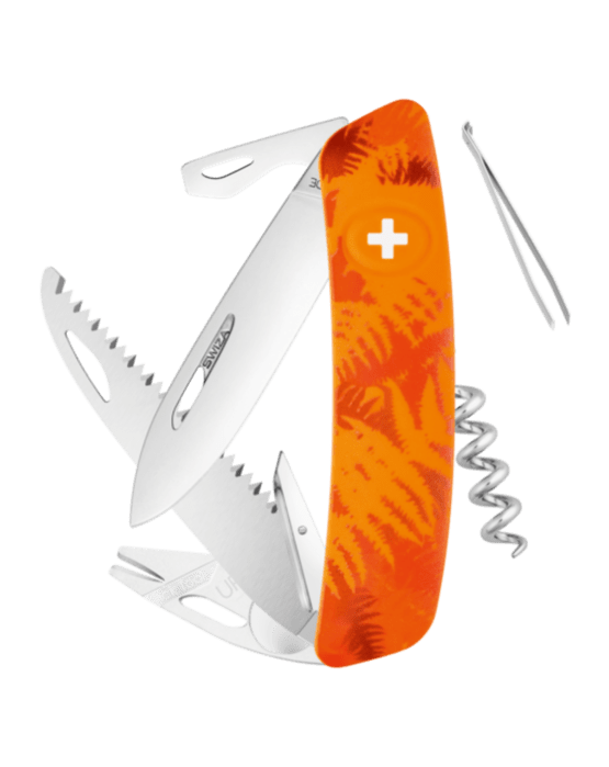 SWIZA TT05, Filix orange, Schweizer Messer 95mm, Klinge / Säge / Ahle / Zeckenwerkzeug+Lupe